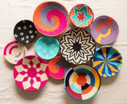 Assorted Sabai Handwoven Grass Baskets, African Basket Plates, Set Of 4/6/8/10 Wall Art, Boho Decor, Hanging - thumbnail 1