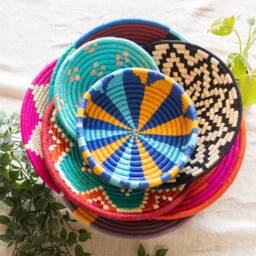 Assorted Sabai Handwoven Grass Baskets, African Basket Plates, Set Of 4/6/8/10 Wall Art, Boho Decor, Hanging - thumbnail 3