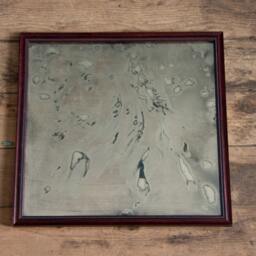 Hand Silvered Distressed Mirror - Dark Cherry Frame - 11.5x11.75 Inches - thumbnail 3