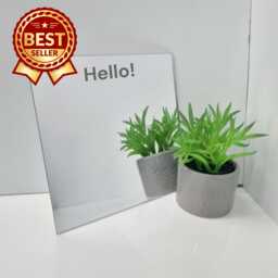 Square Acrylic Mirror Wall Art Personalized Engraving Options - thumbnail 1