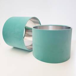 Light Mint Lampshade in Velvet With Silver Lining, Large Plain Ceiling Lightshade - thumbnail 1