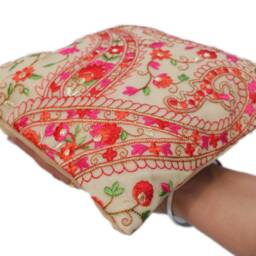 Colorful Accent Pillow Cover - Throw Pin Cushion Ring Decorative Embroidered Handmade - Small- 8 - thumbnail 2