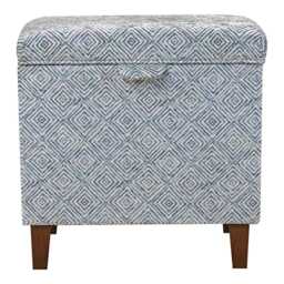 Diamond Lavender Tall Ottoman With Storage - Geometric Footstool British Made To Order - thumbnail 3