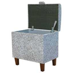 Diamond Lavender Tall Ottoman With Storage - Geometric Footstool British Made To Order - thumbnail 2