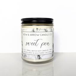 Natural Soy Candle Sweet Pea Scented - 7 Oz Jar Floral Gift Idea - thumbnail 3