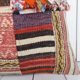 16x16 Turkish Kilim Pillow Vintage Bohemian Cushion Cover - thumbnail 2