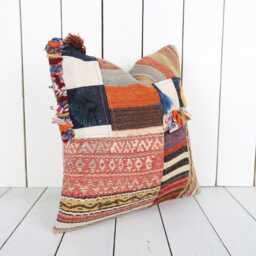 16x16 Turkish Kilim Pillow Vintage Bohemian Cushion Cover - thumbnail 3
