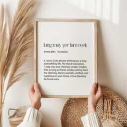 Lang May Yer Lum Reek Print - Scottish Saying Wall Art, Heartfelt Blessing For Home, Perfect Gift Birthdays & Weddings, Scots Gifts - thumbnail 1