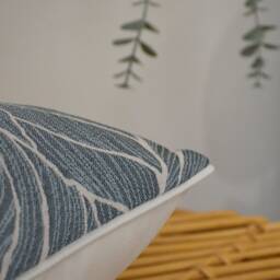 Cushion Cover 40x60cm - Handmade in France Leaf Pattern Upholstery Fabric - thumbnail 3