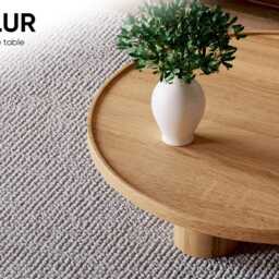 Round Coffee Table - Modern Unique Wood Minimalist Oak Japandi - thumbnail 2