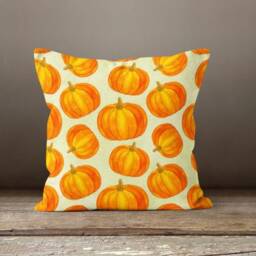 Halloween Pumpkin Fall Throw Pillow Cover/Pumpkin Cushion Top/Orange Green Red Pillow/Autumn Top/Gift For Her - thumbnail 4