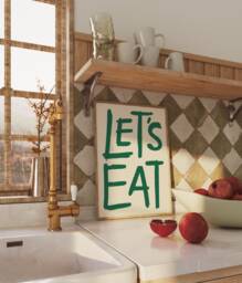 Let's Eat Unframed Print - Kitchen Poster Art Food Prints Bold Dining Room Wall - thumbnail 1