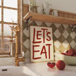 Let's Eat Unframed Print - Kitchen Poster Art Food Prints Bold Dining Room Wall - thumbnail 3