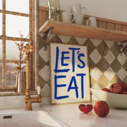 Let's Eat Unframed Print - Kitchen Poster Art Food Prints Bold Dining Room Wall - thumbnail 2