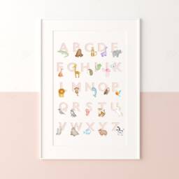 Animal Alphabet Print - Abc Wall Art Nursery New Baby Gift - thumbnail 2