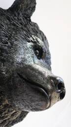 Original Black Bear Head Sculpture, Large Black Grizzly Bear, Decor, Full Head Gift, Figure. Cold Cast Metal - thumbnail 2