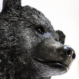 Original Black Bear Head Sculpture, Large Black Grizzly Bear, Decor, Full Head Gift, Figure. Cold Cast Metal - thumbnail 3