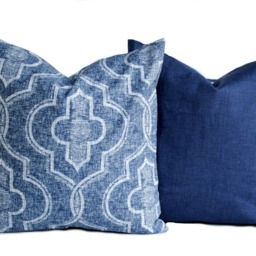 Indigo Blue Navy Gray White Pillow, Throw Home Decor, Decorative Accent Pillow, Decor - thumbnail 3