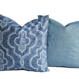 Indigo Blue Navy Gray White Pillow, Throw Home Decor, Decorative Accent Pillow, Decor - thumbnail 4