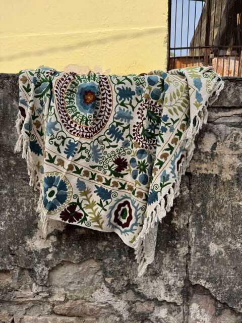 Handcrafted Style Suzani Cotton Tnt Throw Blanket - Ethnic Decorative Couch & Bed - image 1