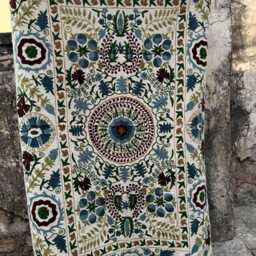 Handcrafted Style Suzani Cotton Tnt Throw Blanket - Ethnic Decorative Couch & Bed - thumbnail 4