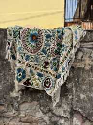 Handcrafted Style Suzani Cotton Tnt Throw Blanket - Ethnic Decorative Couch & Bed - thumbnail 1