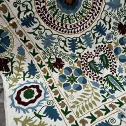 Handcrafted Style Suzani Cotton Tnt Throw Blanket - Ethnic Decorative Couch & Bed - thumbnail 2