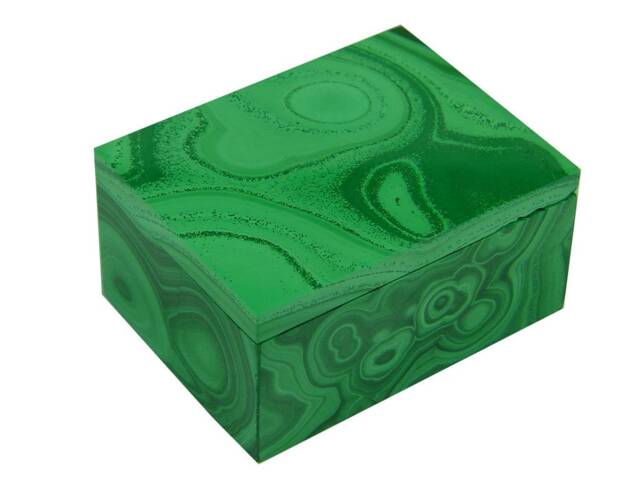 Genuine Zaire Malachite Hand Made Jewelry Stash Ring Box 9461E - image 1