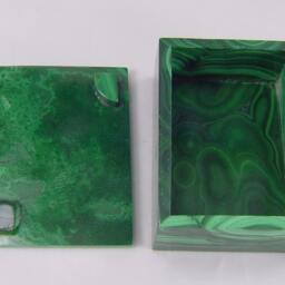 Genuine Zaire Malachite Hand Made Jewelry Stash Ring Box 9461E - thumbnail 3