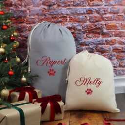 Personalised Christmas Santa Sack, Gift Bag Present Personalized Sacks Large Cotton Xmas Stocking Family & Pet Sack - thumbnail 4