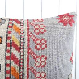 Vintage Turkish Kilim Pillow Cover Bohemian Decor - 16x16 - thumbnail 3