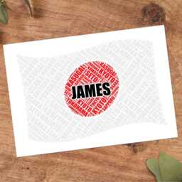 Personalised Japan Flag Word Art Print, Japanese Custom Family Wall - thumbnail 3
