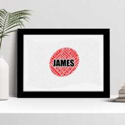 Personalised Japan Flag Word Art Print, Japanese Custom Family Wall - thumbnail 2