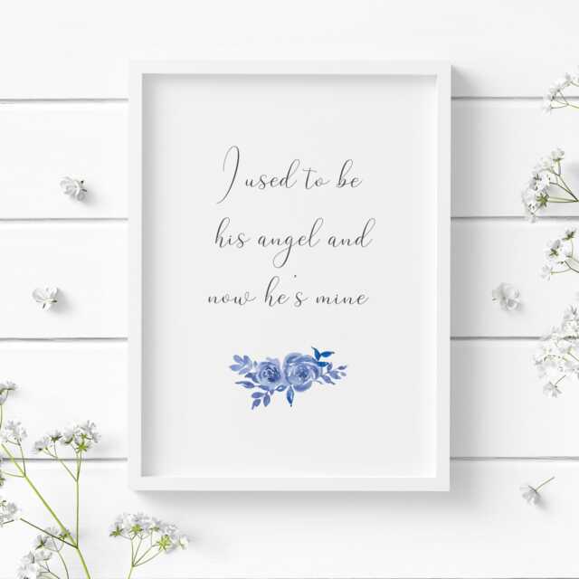 Sympathy Gift - I Used To Be His Angel & Now He's Mine Print Sorry For Your Loss Unframed - image 1