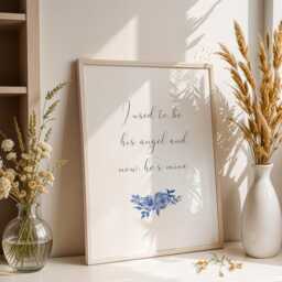 Sympathy Gift - I Used To Be His Angel & Now He's Mine Print Sorry For Your Loss Unframed - thumbnail 2