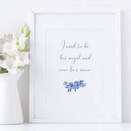 Sympathy Gift - I Used To Be His Angel & Now He's Mine Print Sorry For Your Loss Unframed - thumbnail 3