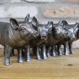 Pig Planter Handmade Industrial Rustic Forged Freestanding Flower Bed Pub Garden Pot - thumbnail 3