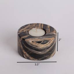 Handmade Nero Picasso Marble Candle Holder - thumbnail 4