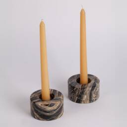 Handmade Nero Picasso Marble Candle Holder - thumbnail 2