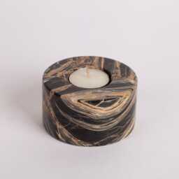 Handmade Nero Picasso Marble Candle Holder - thumbnail 1