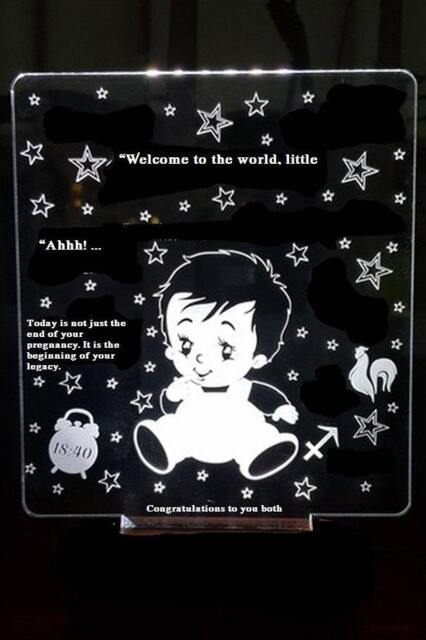 It's A Boy, Personalized 3D Illusion Smart App Control Night Light Bluetooth, Music, 7&16M Color Mobile App, Made in UK - image 1