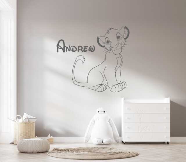 Simba Lion King Wall Decal Custom Name Nursery Decor 4088 - image 1