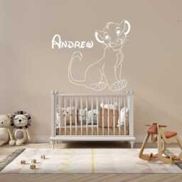 Simba Lion King Wall Decal Custom Name Nursery Decor 4088 - thumbnail 3