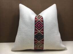 Handwoven Kilim Pillow Cover, Bohemian Home Decor - 20x20 - thumbnail 1