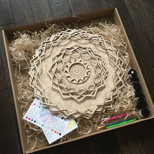 Money Mandala Painting Kit, Wooden Paint Kits For Adults, Diy Kit Birthday Gift, Happy Box, Dotting Kit - image 1