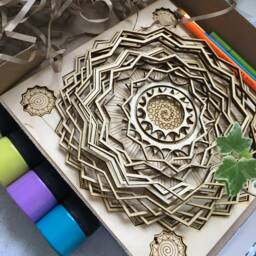 Money Mandala Painting Kit, Wooden Paint Kits For Adults, Diy Kit Birthday Gift, Happy Box, Dotting Kit - thumbnail 2