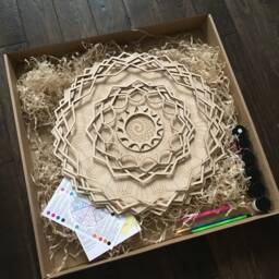 Money Mandala Painting Kit, Wooden Paint Kits For Adults, Diy Kit Birthday Gift, Happy Box, Dotting Kit - thumbnail 1