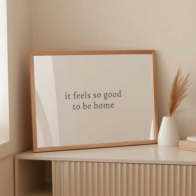 It Feels So Good To Be Home, Daily Affirmations Poster, Minimalist Decor, Cute Livingroom Print, Black & White Wall Art, Simply Home Ar - image 1