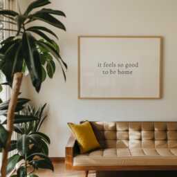 It Feels So Good To Be Home, Daily Affirmations Poster, Minimalist Decor, Cute Livingroom Print, Black & White Wall Art, Simply Home Ar - thumbnail 3