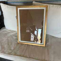 Gold Distressed Wood Picture Frame With Black Edge - Handmade Bespoke Sizes - thumbnail 3